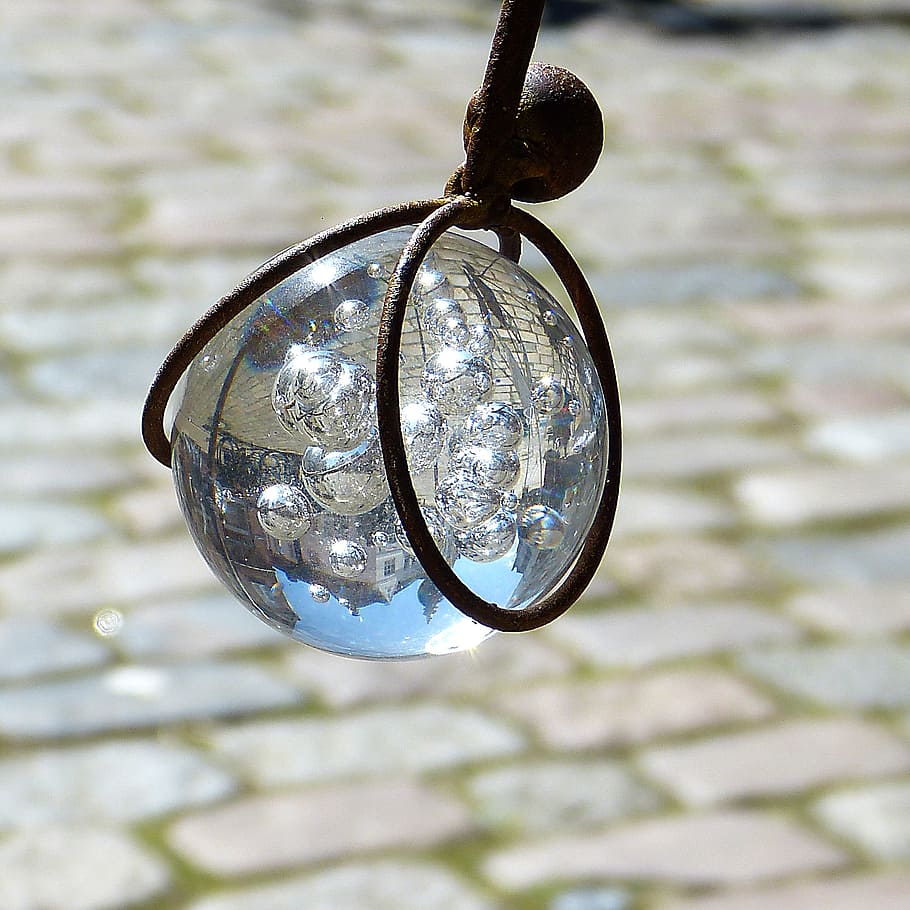 Ball, Deco, Mirroring, Sky, friedrichstadt, cobblestones, glass HD wallpaper