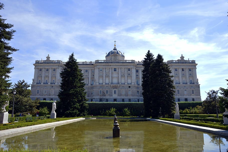Palacio Real, Madrid, Ancient, Sky, monument, architecture, HD wallpaper