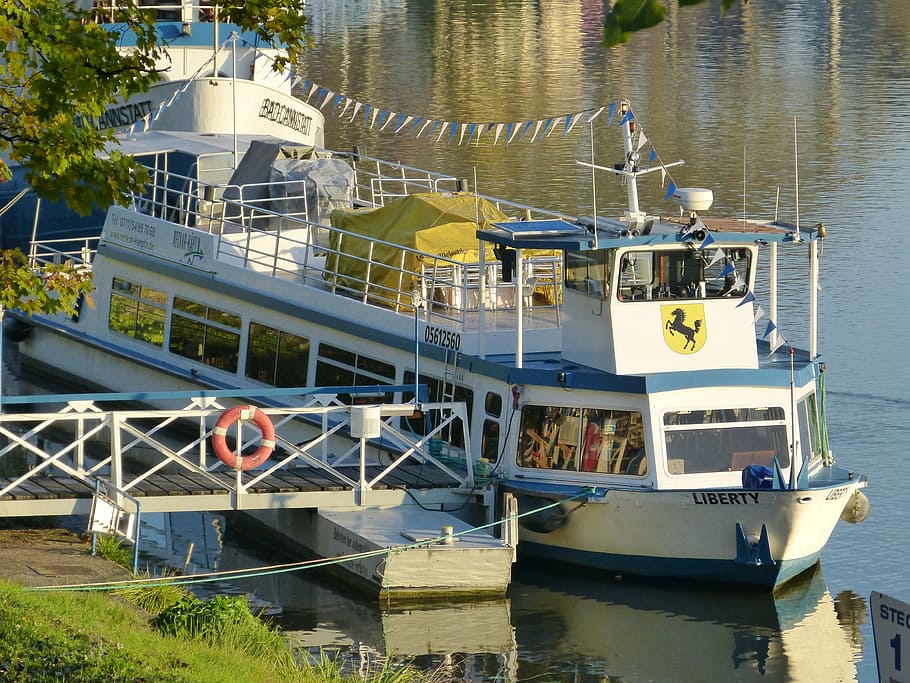 River, Ships, Neckar, Travel, more, water, blue, port, leisure HD wallpaper