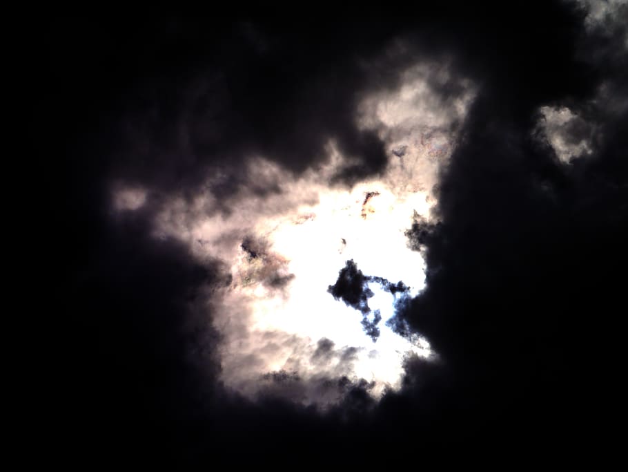clouds, spooky, gloomy, sky, dark, night, light, lighting, air HD wallpaper