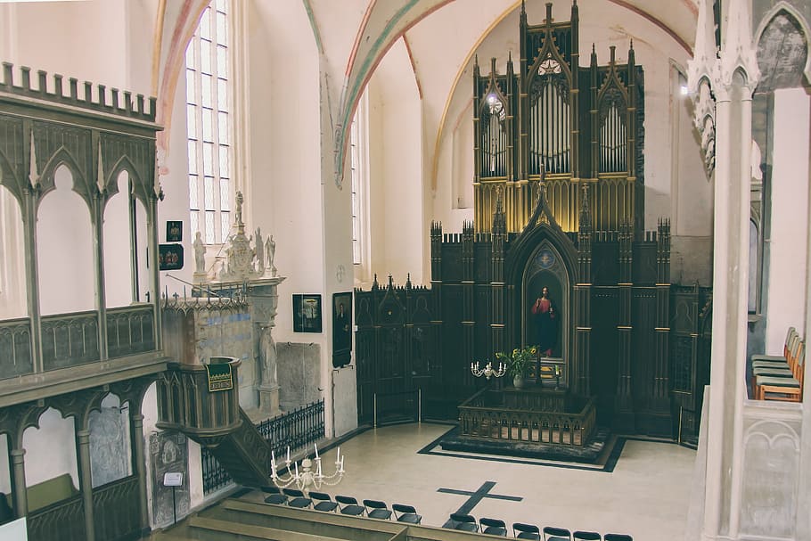 Gothic era church interior, architecture, building, infrastructure HD wallpaper