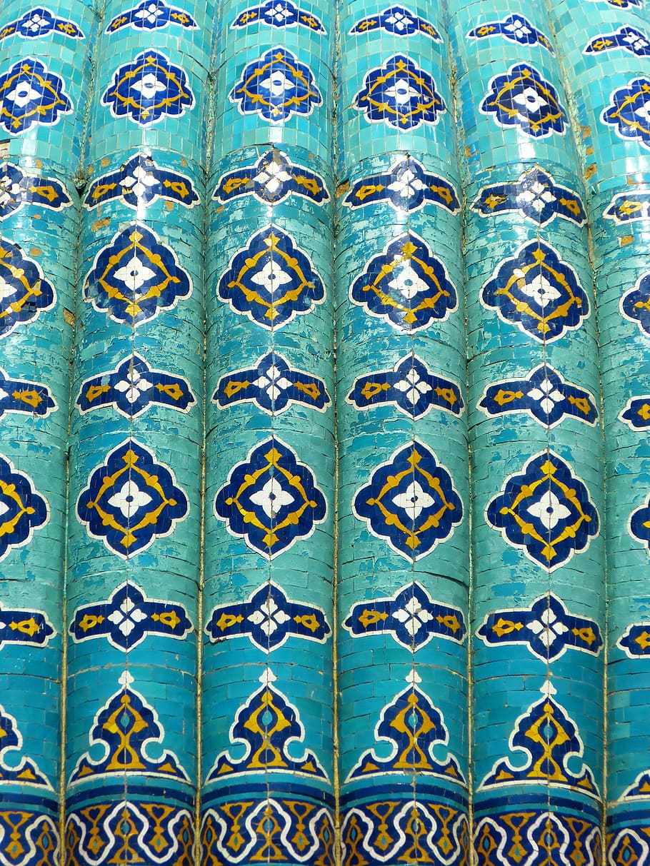 uzbekistan, mosaic, pattern, artfully, turquoise, majolica HD wallpaper