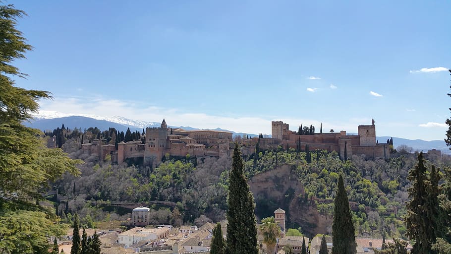 alhambra, calat alhamra, granada, fortress, royal, landmark, HD wallpaper