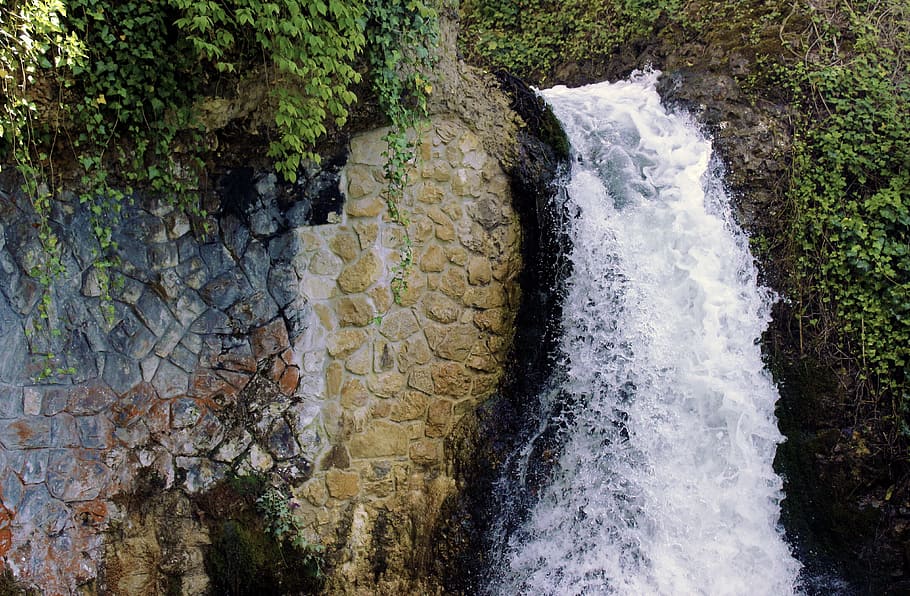 waterfall, small waterfall, nature, river, bach, schaffhausen HD wallpaper