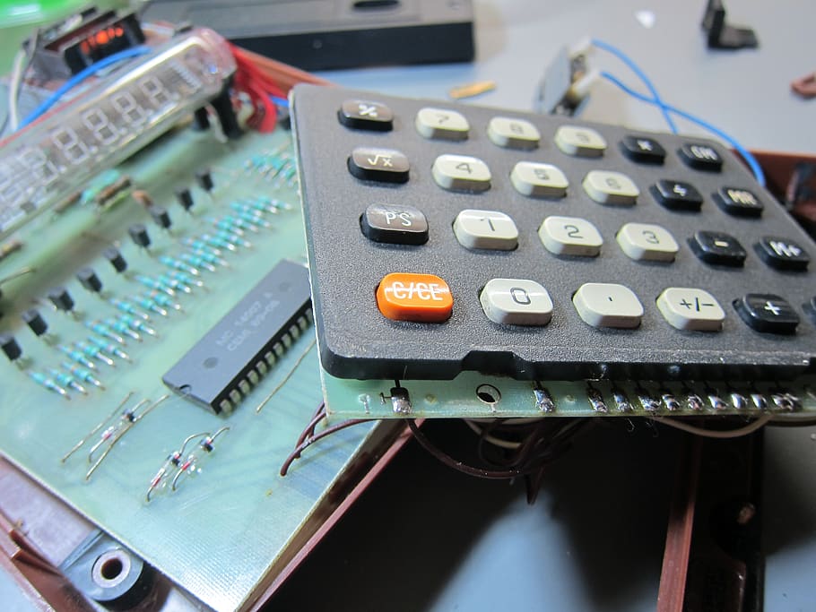 electronics, retro electronics, calculator, repair, keypad