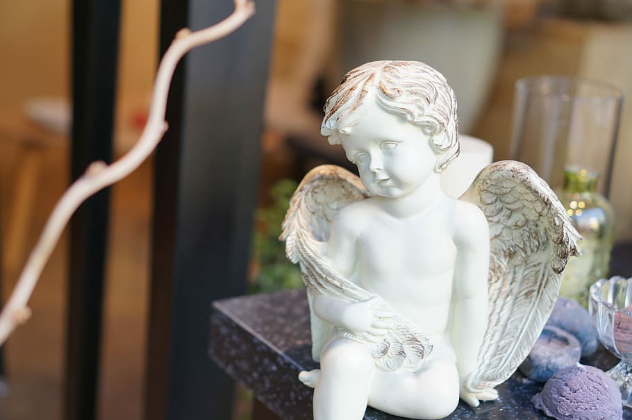 Angel, Statue, Cherub, sculpture, human representation, no people HD wallpaper