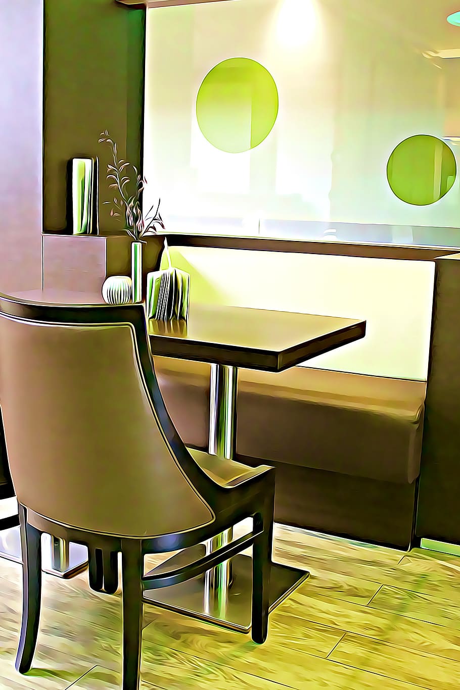digital, graphics, cafe, chair, equipment, privacy, no one HD wallpaper