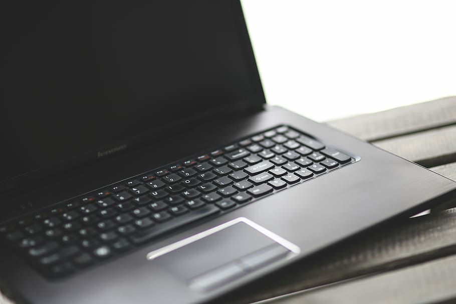 black Lenovo laptop, notebook, keyboard, computer, technology HD wallpaper