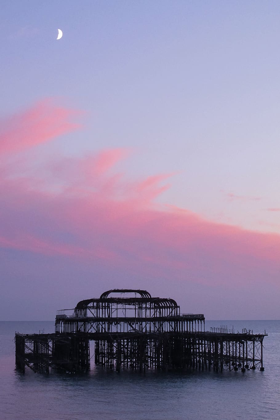 sunset, sea, brighton pier, uk, seaside, victorian pier, seaside town, HD wallpaper