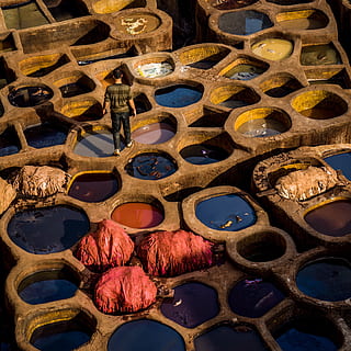 fez, morocco tanner, basin, no people, indoors, circle, geometric shape HD wallpaper