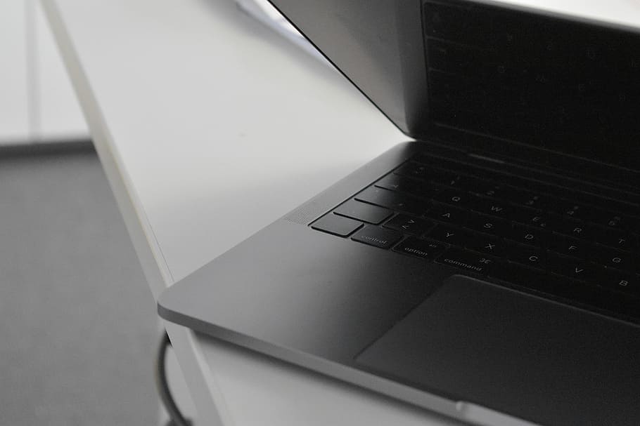 MacBook Pro on white table, MacBook Air, laptop, apple, detail HD wallpaper