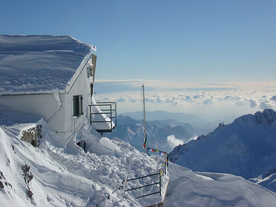 refuge, brioschi, grignone, snow, winter, cold temperature HD wallpaper