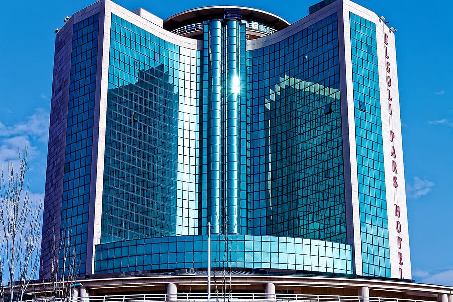 architecture, skyscraper, office, glass items, modern, hotel HD wallpaper