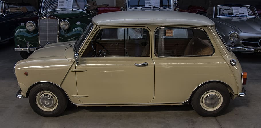 auto, mini, oldtimer, classic, small car, vehicle, transport system HD wallpaper