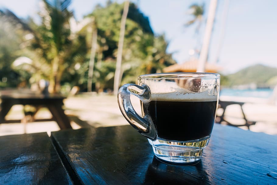 Espresso in Thai paradise, drink, cup, cafe, heat - Temperature