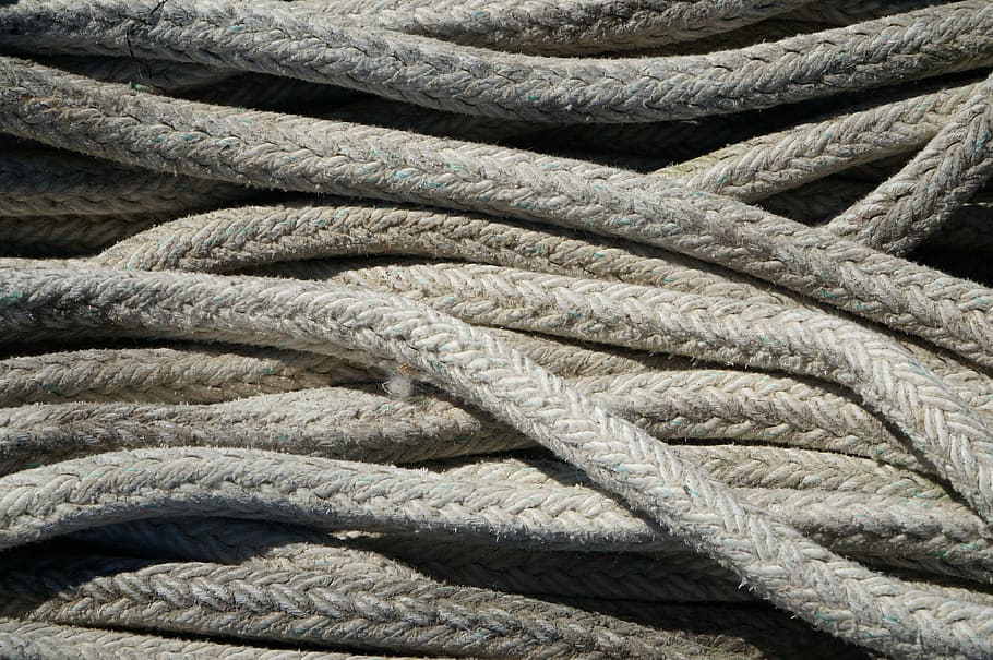 Rope, Lines, Sea, Cord, White, Marine, nautical, cable, strong, HD wallpaper
