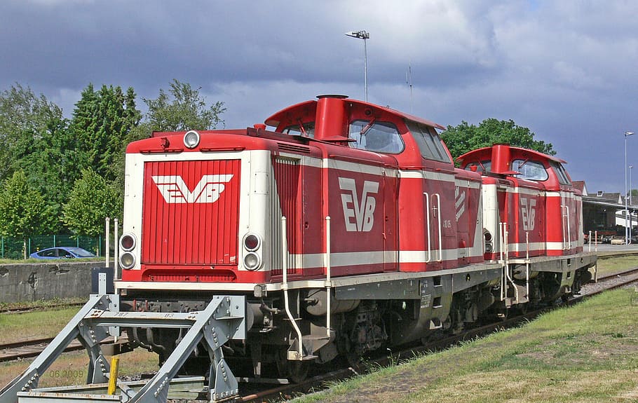 diesel locomotives, double traction, powerpack, evb, private railway, HD wallpaper