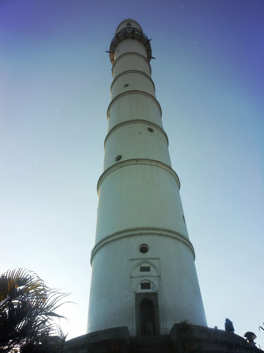 low-angle photography of white concrete lighthouse during daytime, HD wallpaper