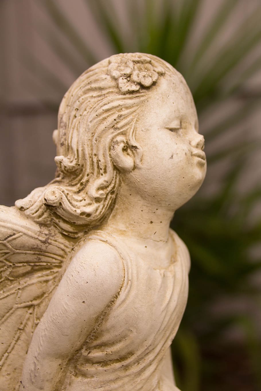 fairy, statue, ceramic, sculpture, decoration, stone, garden HD wallpaper