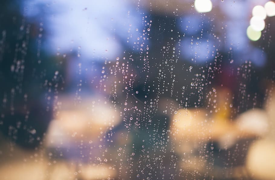 clear glass water drip panel, raining, rain drops, wet, blurry HD wallpaper