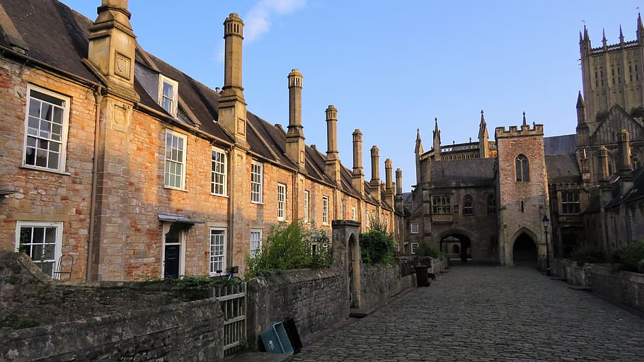 almshouses, poor, housing, wells, somerset, uk, cathedral, historic, HD wallpaper