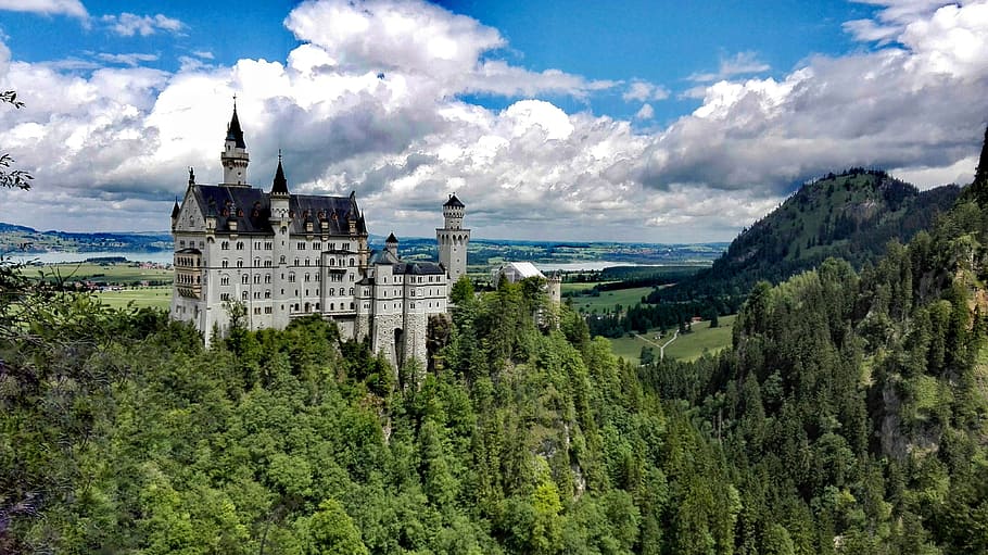 neuschwanstein, germany, nature, castle, the sky, lock, architecture HD wallpaper