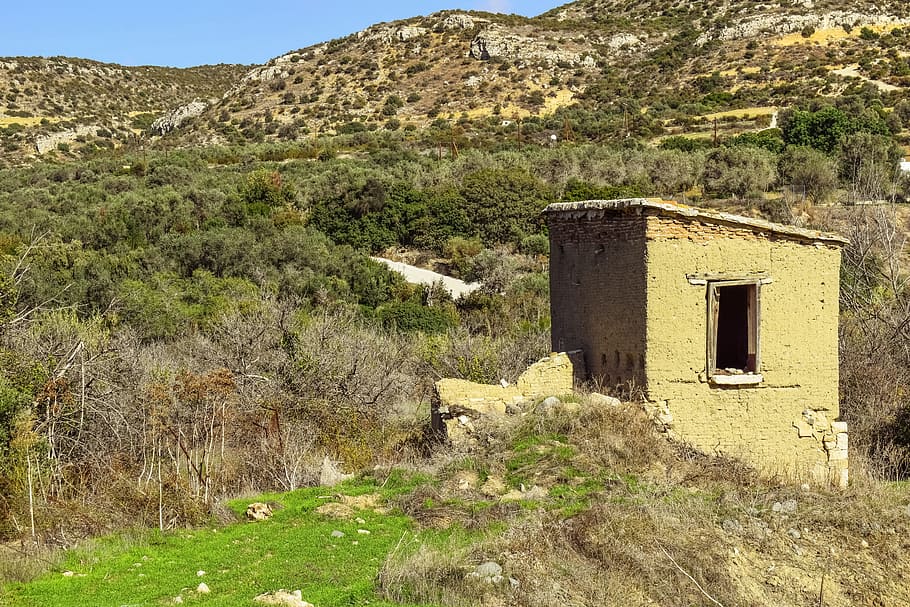 cyprus, psematismenos, landscape, countryside, rural, ruins HD wallpaper