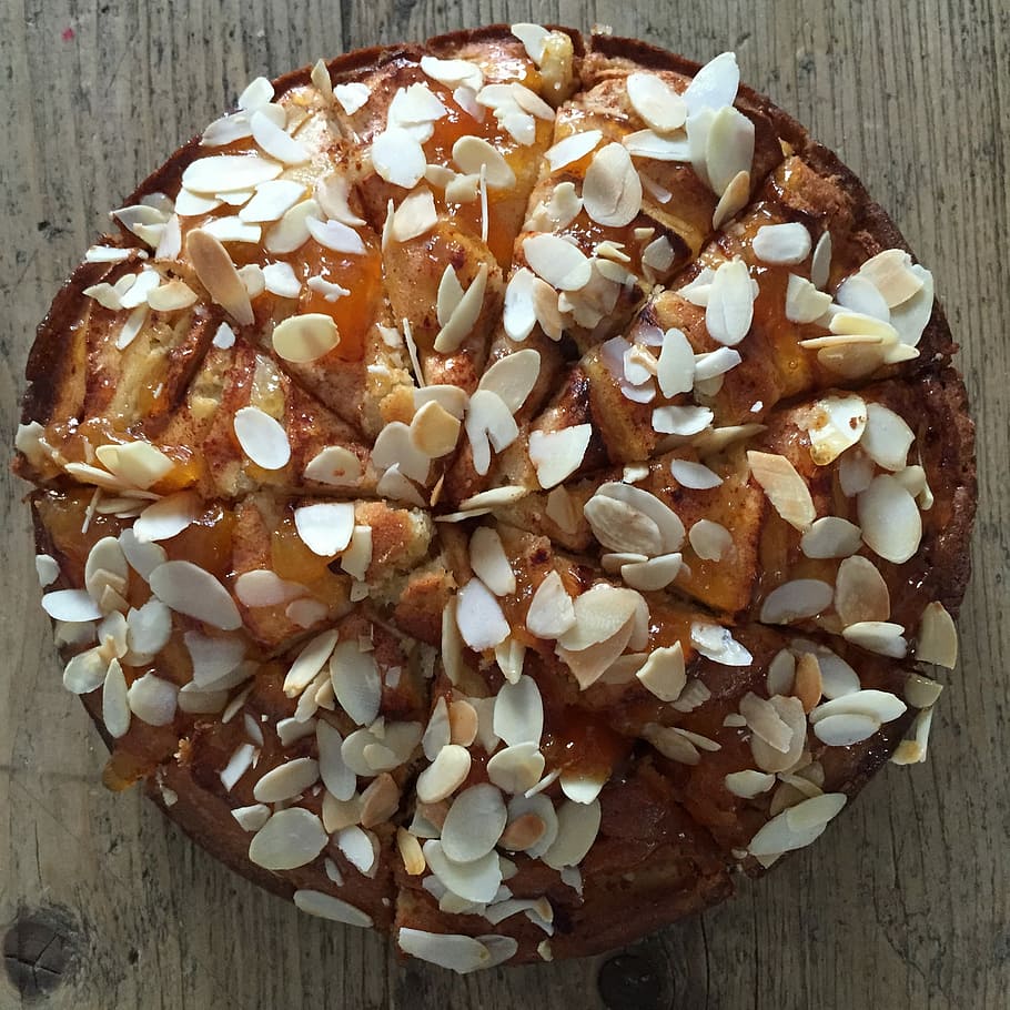 Baking, Christmas Dinner, Apple Cake, almonds, tasty, sweet HD wallpaper