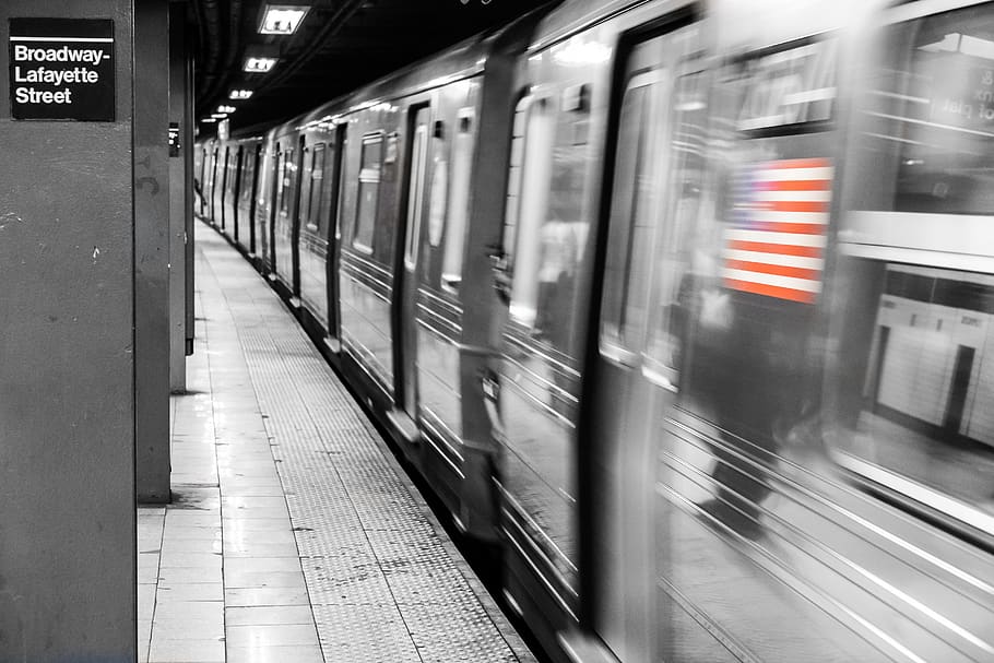 american flag, metro, station, usa, subway, tube, broadway, HD wallpaper
