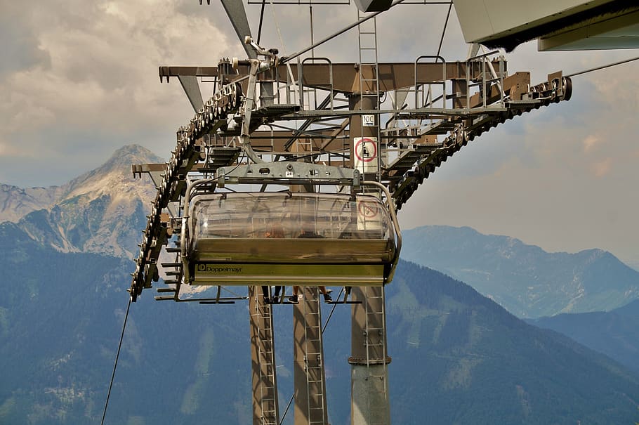 cableway, exit, mountain, alpine, alps, seater, bubble, tourism HD wallpaper