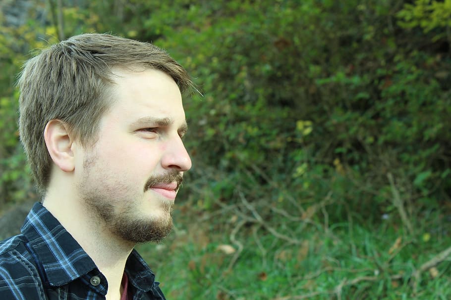 Male, Face, Beard, headshot, young adult, one person, outdoors HD wallpaper