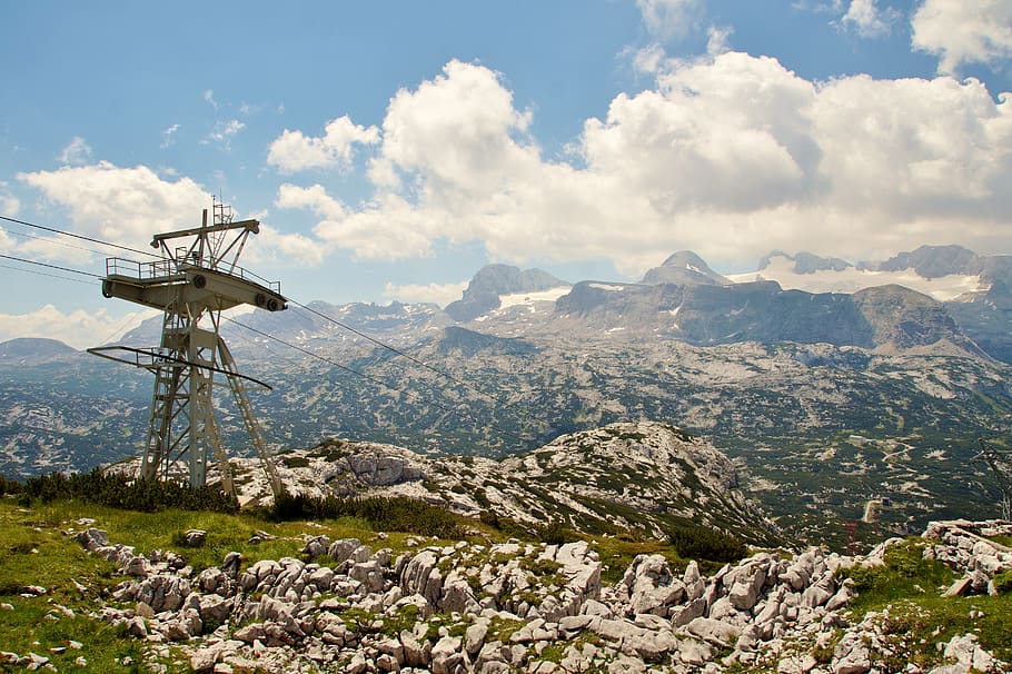 dachstein, austria, alps, alpine, top, summer, mountains, panorama, HD wallpaper