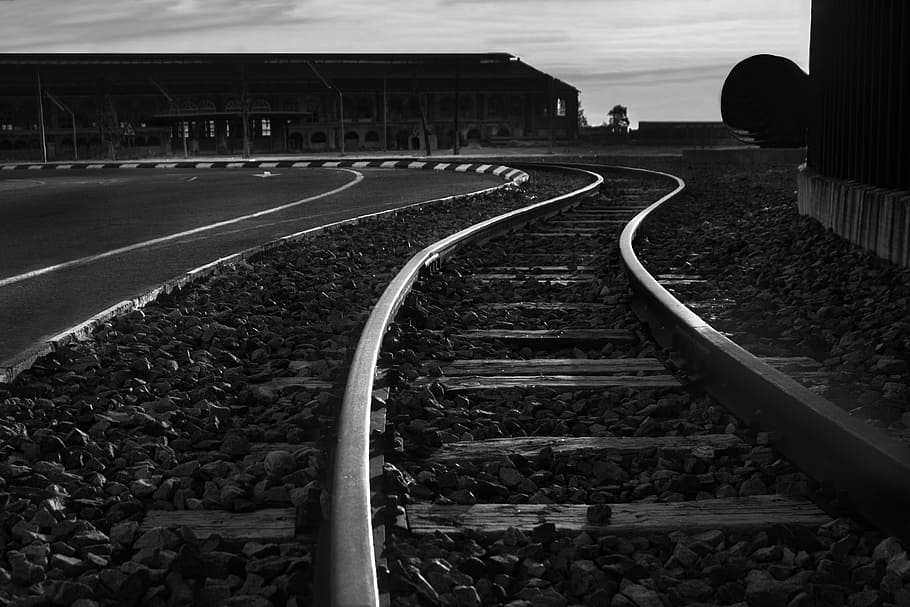railway beside road, Train, Rails, Station, Via, trains, travel HD wallpaper