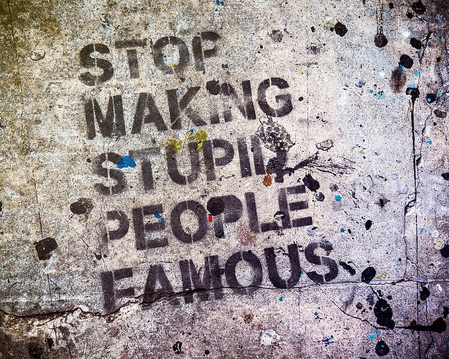 stop making stupid people famous text, Stop Making Stupid People Famous printed pavement, HD wallpaper
