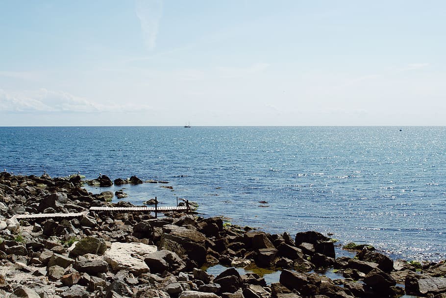 sea, landscape, nature, sky, clouds, environment, idyllic, ocean HD wallpaper
