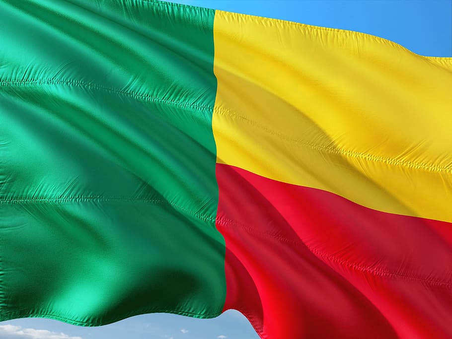 international, flag, benin, multi colored, green color, yellow HD wallpaper