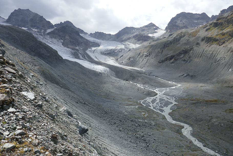 mountains, glacier, light, alpine, switzerland, nature, snow HD wallpaper