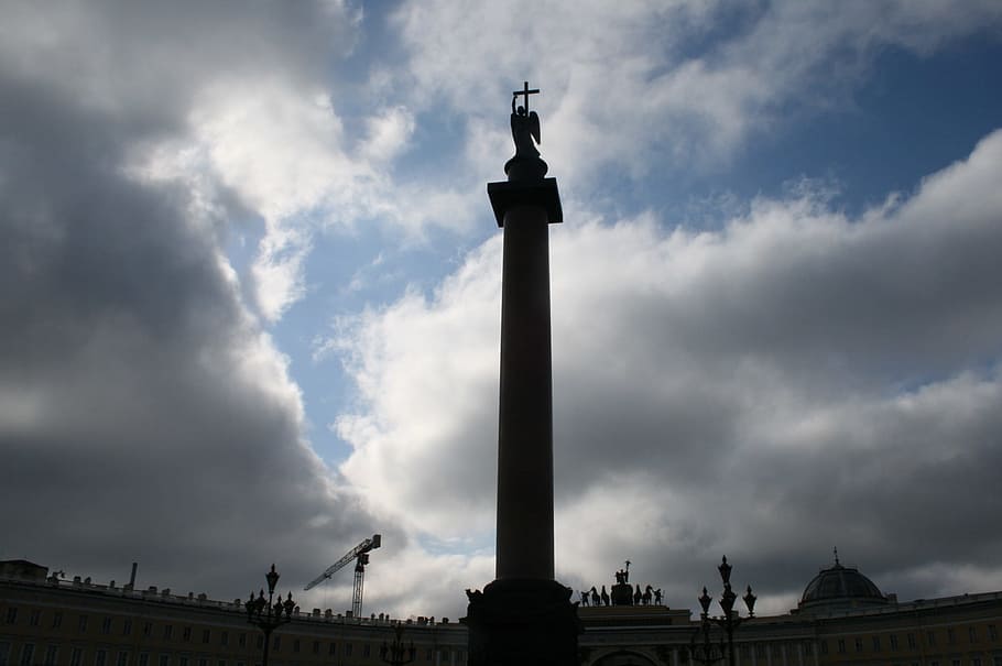 column, obelisk, needle, granite, tall, impressive, statue of angel HD wallpaper