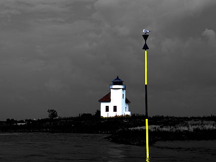 elbe, seafaring, daymark, lighthouse, beacon, ton, maritime HD wallpaper