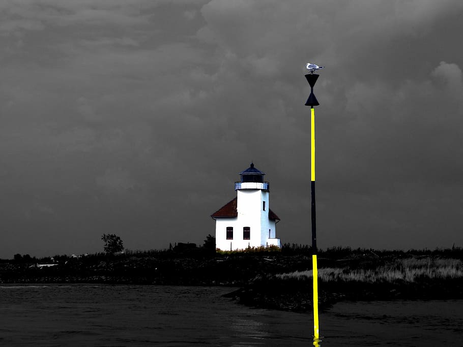 elbe, seafaring, daymark, lighthouse, beacon, ton, maritime HD wallpaper