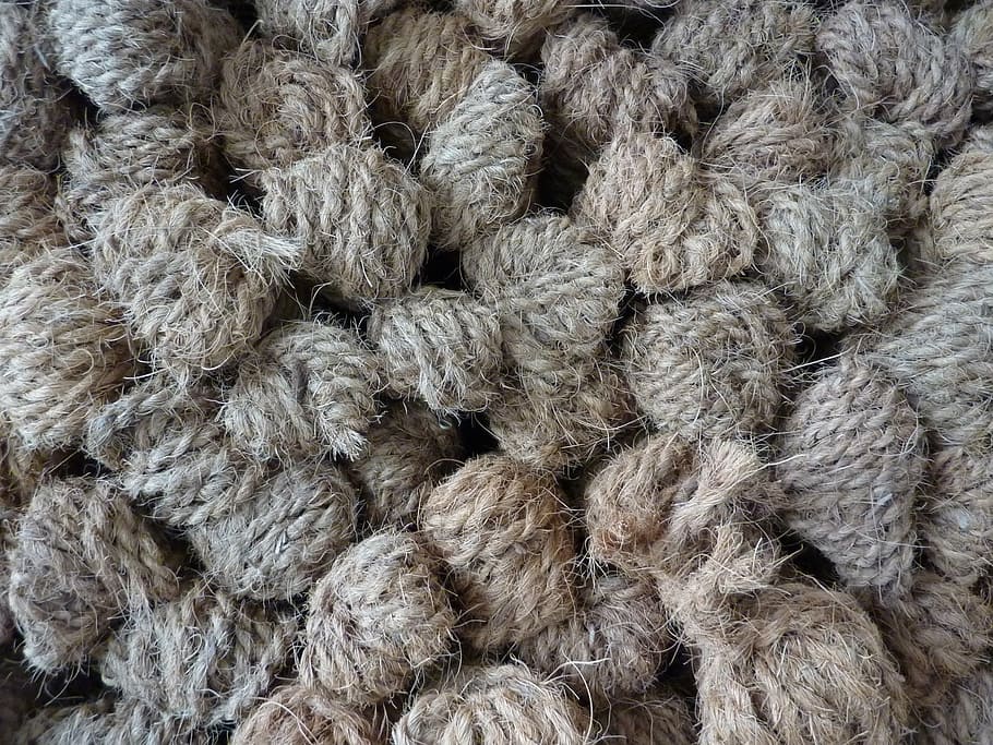 ropes, hemp, wrapped, stack, texture, grey, sisal, pile, dew