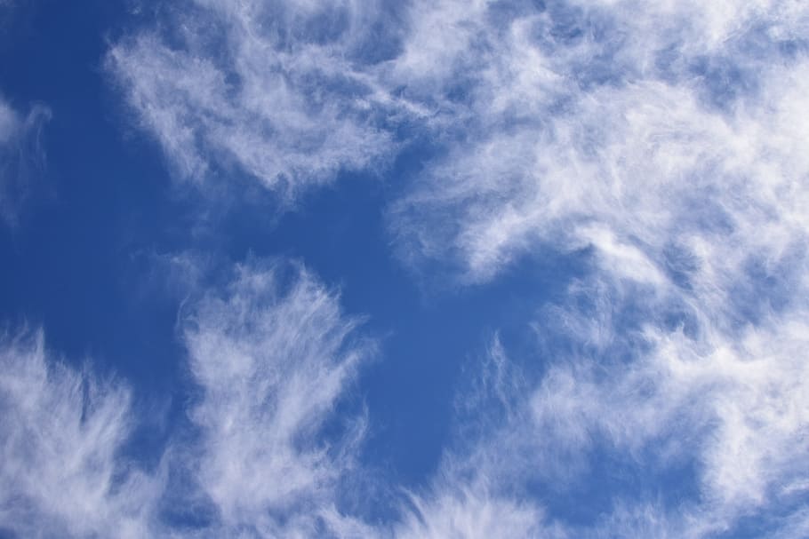 fascinating wispy clouds, cloudscape, skyscape, nature, weather, HD wallpaper