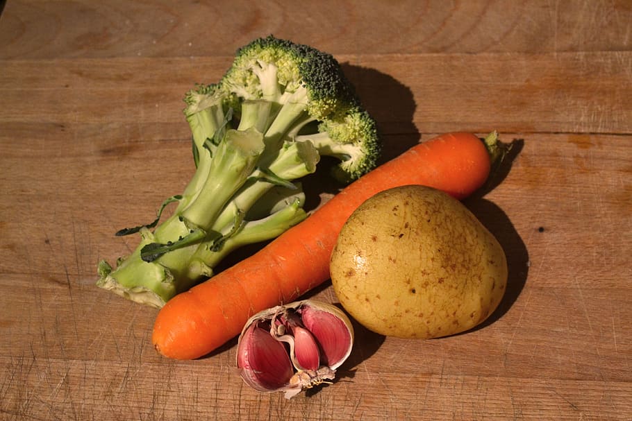 Cook, Food, Cooking, Vegetable, Potatoes, broccoli, carrots HD wallpaper