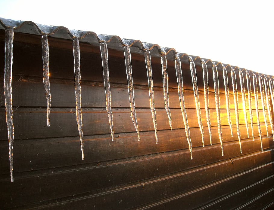 winter, icicles, frozen, ice, cold, nature, sunset, frost, zing HD wallpaper