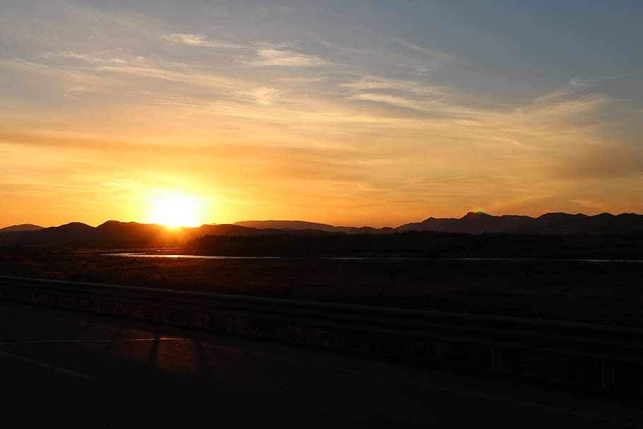 landscape plan, sunset, sky, beauty in nature, scenics - nature HD wallpaper