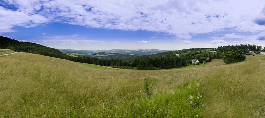 Panorama, Austria, Path, Mountains, country, hiils, nature HD wallpaper