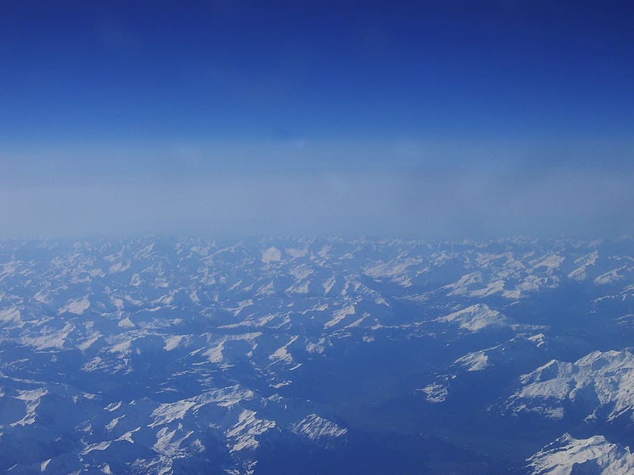 mountains, flying, blue, scenics - nature, beauty in nature HD wallpaper