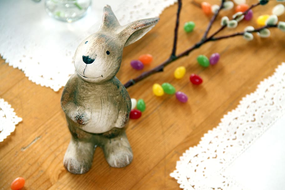 Easter Bunny, Hare, Spring, Egg, easter decoration, happy easter HD wallpaper