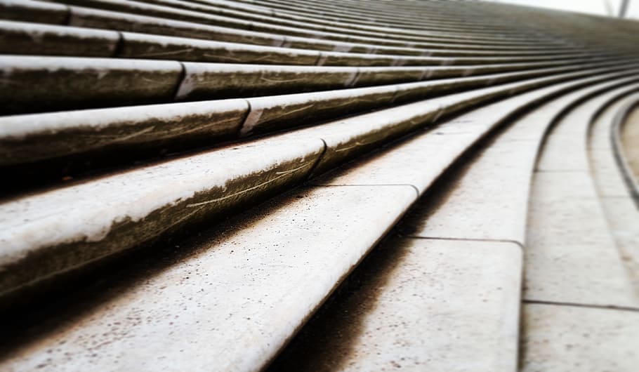 cleared concrete stairs, modern, gradually, architecture, building HD wallpaper