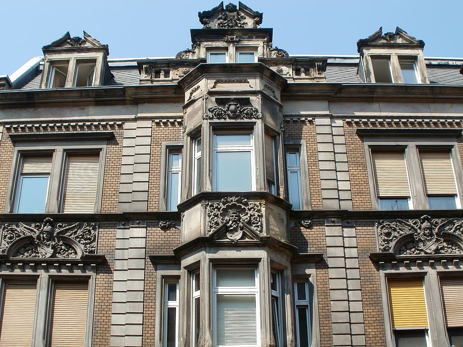 house, building, windows, oriel, saarbruecken, architecture HD wallpaper